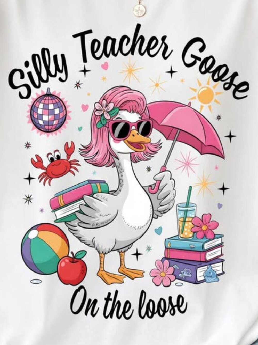 Silly Teacher Goose On The Loose Shirt, Funny Teacher Goose Tee - Picture 2 of 4
